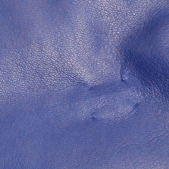 Trina Turk Navy Blue Genuine Leather Shift Dress Short Sleeve Back Zip Mini SZ 6 - Picture 9 of 9